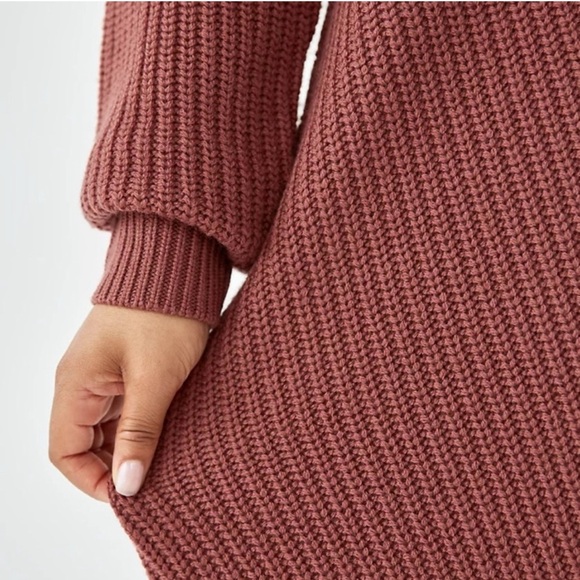 Aritzia Wilfred Seville Merino Wool Sweater Dress Ashy Rose Size Small - Picture 3 of 9